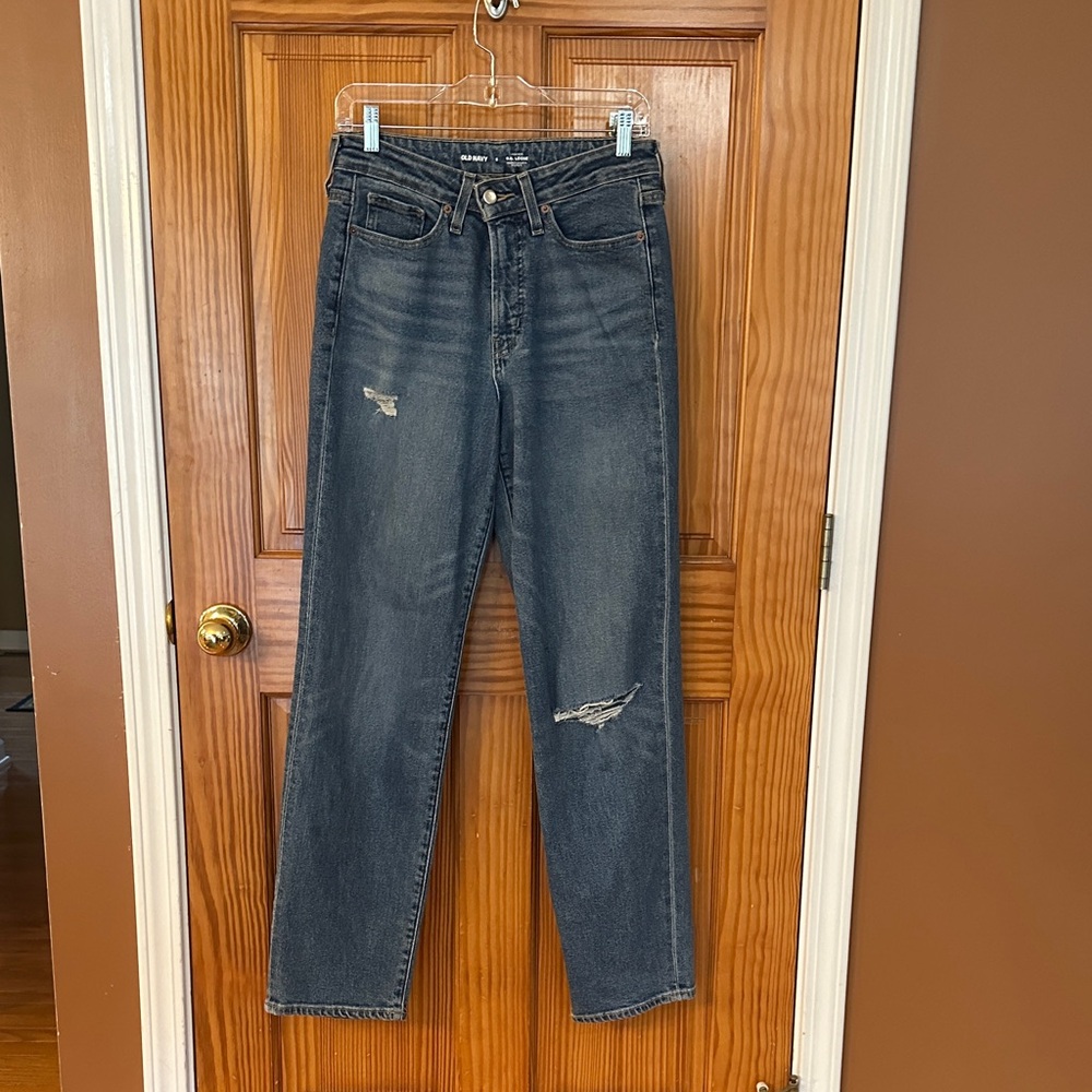 Old Navy Distressed Dark Blue Jeans OG loose